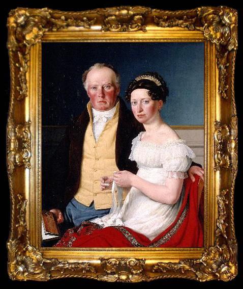 framed  Christoffer Wilhelm Eckersberg Greve Preben Bille-Brahe og hans anden hustru Johanne Caroline, fodt Falbe, ta009-2